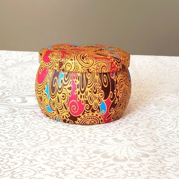 Soy candle 100% soy wax‎ lemon scented tin gift present boho - Picture 1 of 7